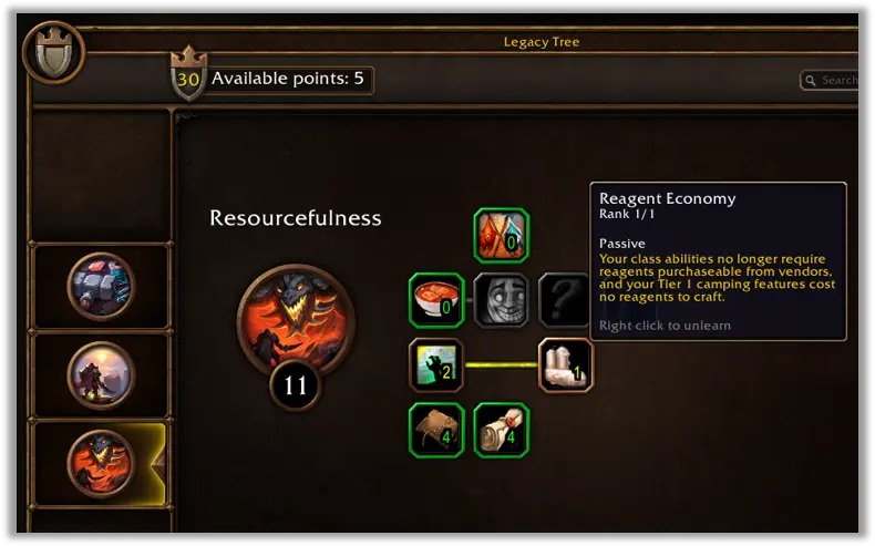 Oficiálna ukážka Legacy Tree vo WoW Forever